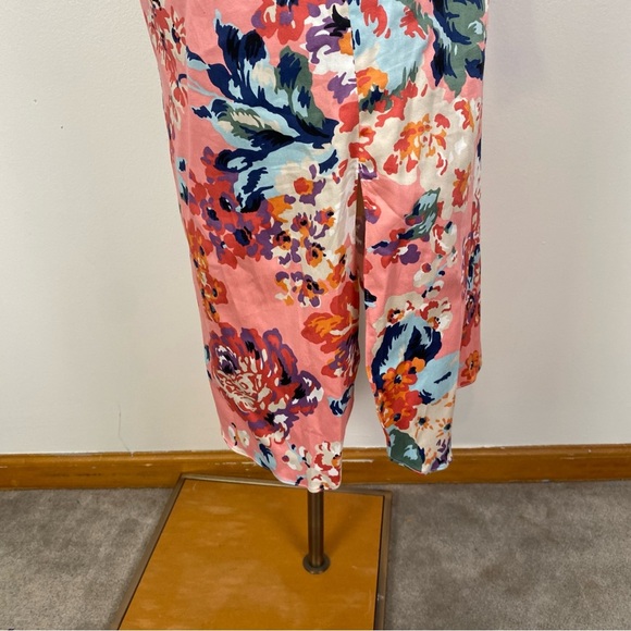 Zara SS18 Pink Floral Print Belted Shirt Midi Dress Size XS Button Tie Waist - Picture 9 of 16